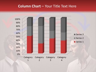Two Men Facing Each Other With A Red Background PowerPoint Template