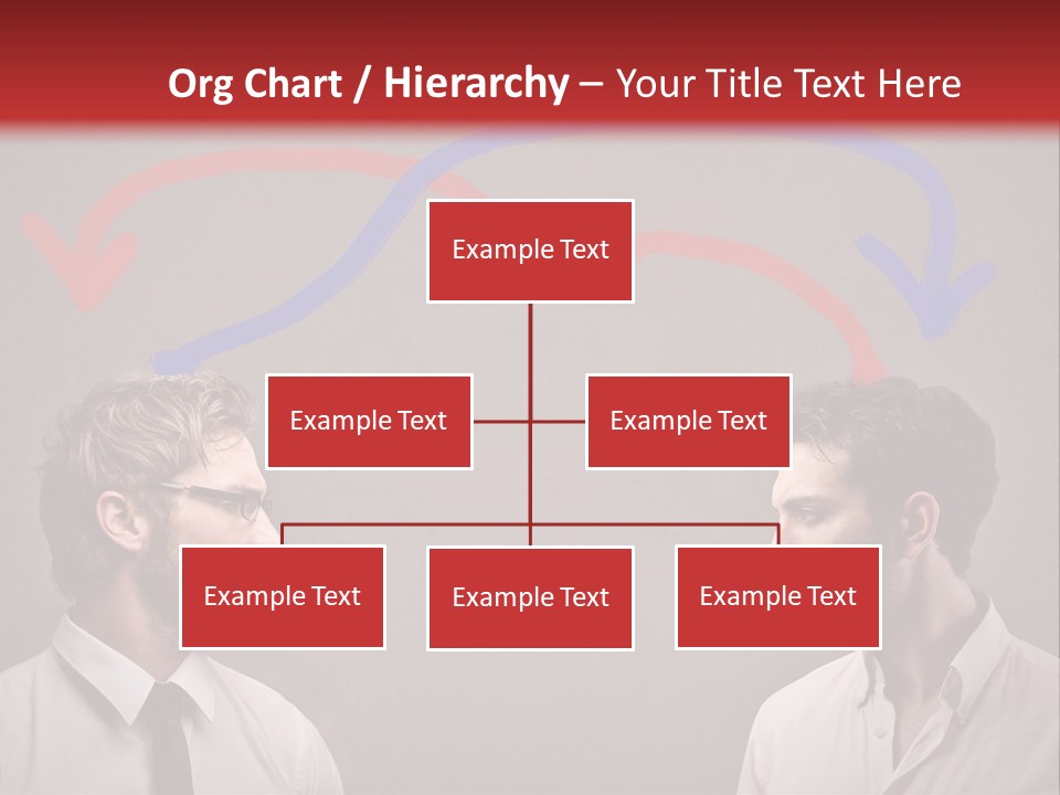 Two Men Facing Each Other With A Red Background PowerPoint Template