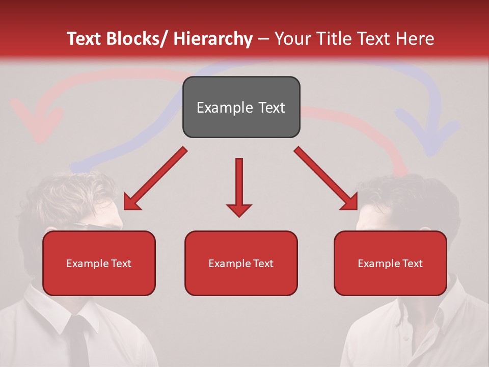 Two Men Facing Each Other With A Red Background PowerPoint Template
