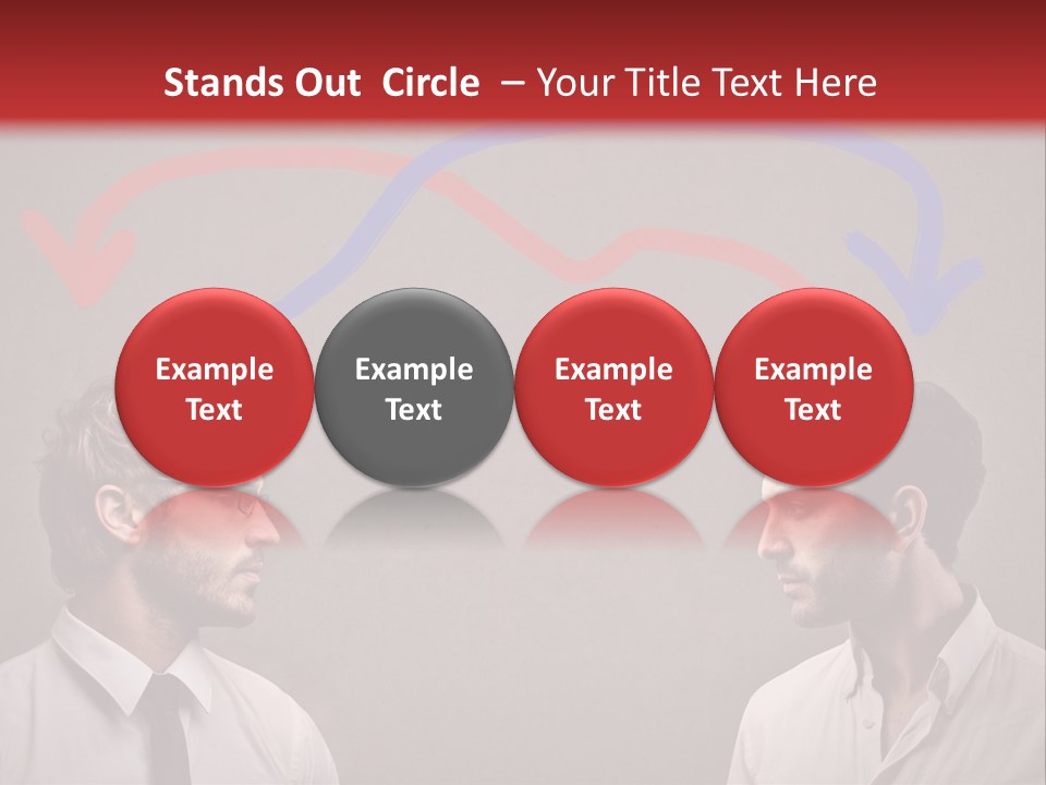 Two Men Facing Each Other With A Red Background PowerPoint Template