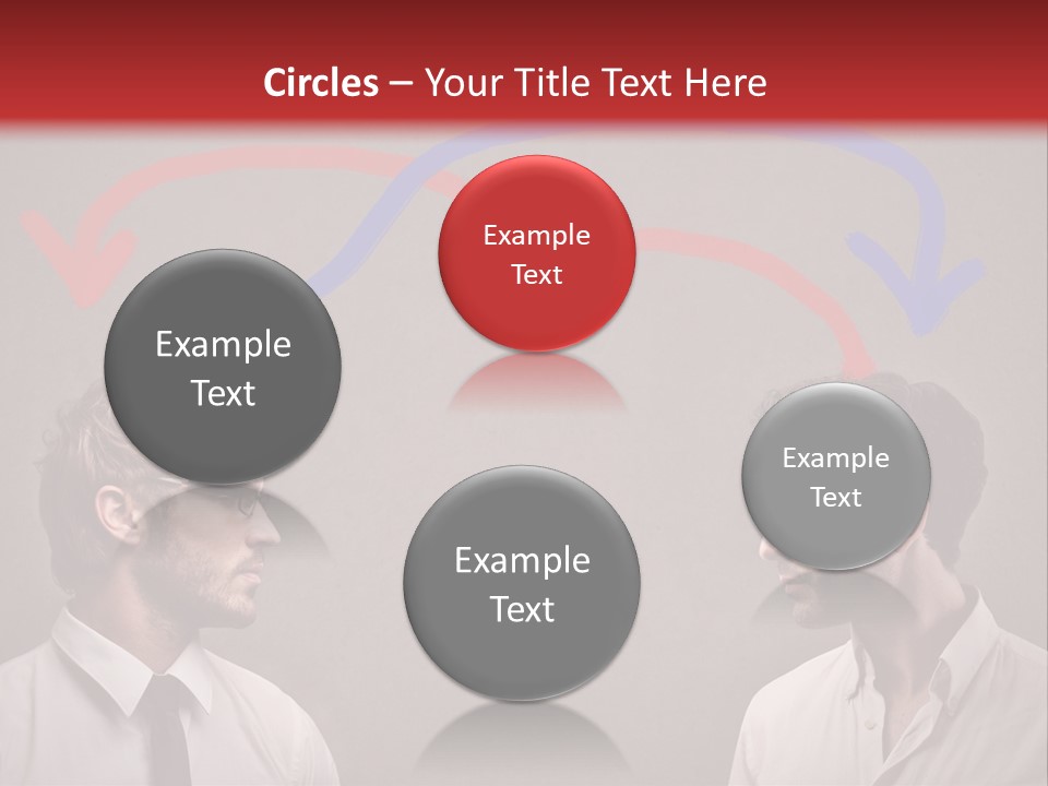 Two Men Facing Each Other With A Red Background PowerPoint Template