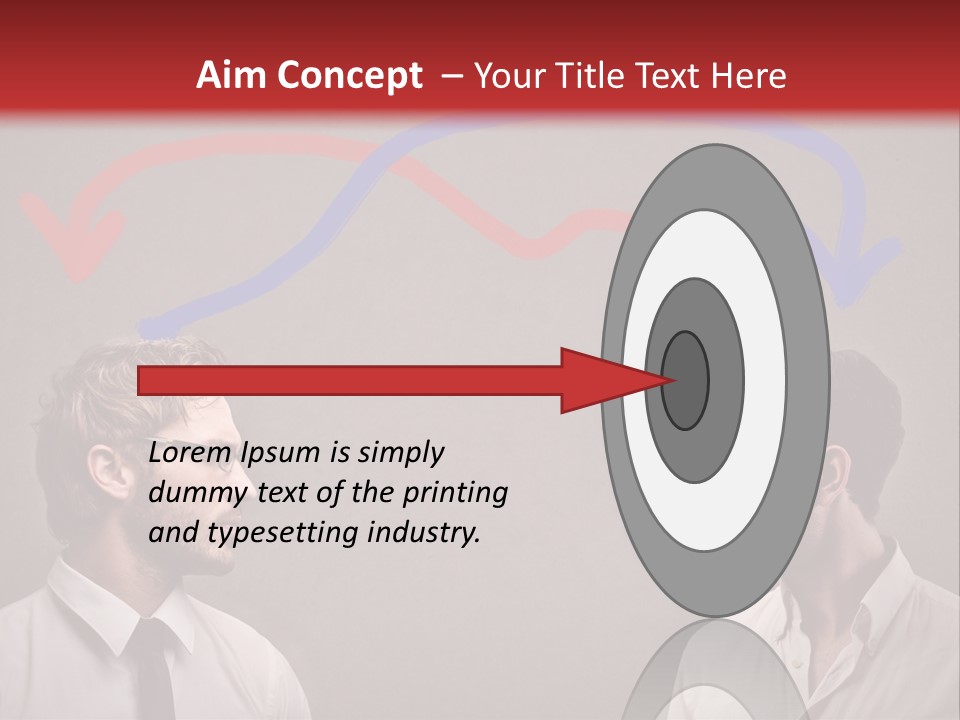 Two Men Facing Each Other With A Red Background PowerPoint Template