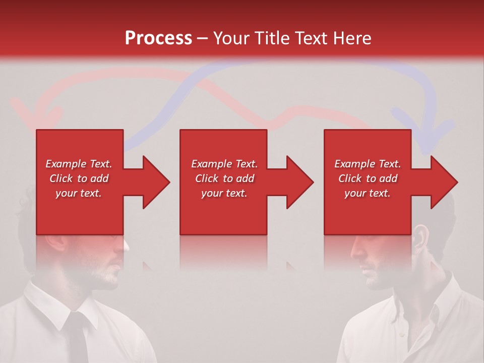 Two Men Facing Each Other With A Red Background PowerPoint Template