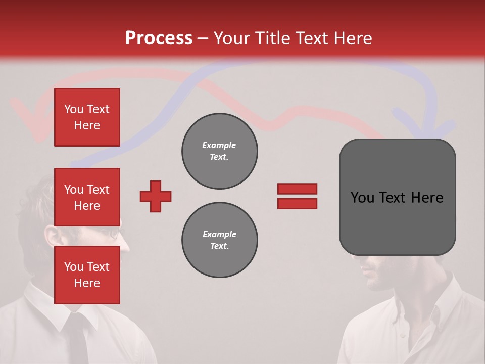 Two Men Facing Each Other With A Red Background PowerPoint Template