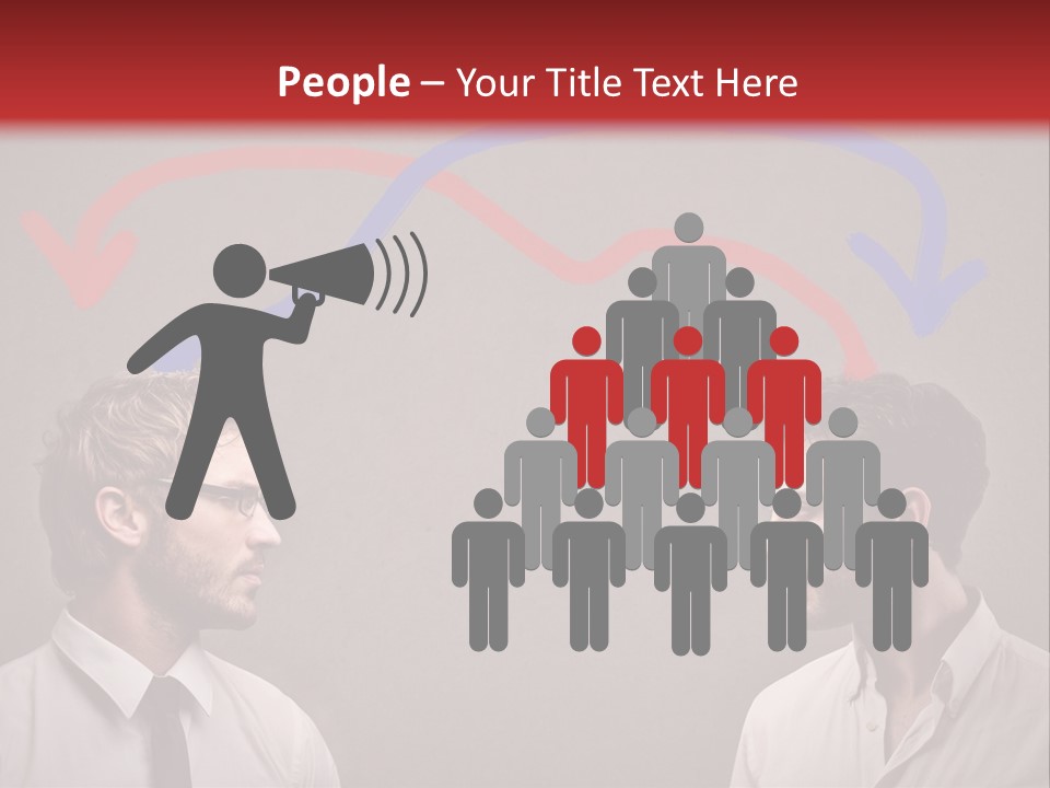 Two Men Facing Each Other With A Red Background PowerPoint Template