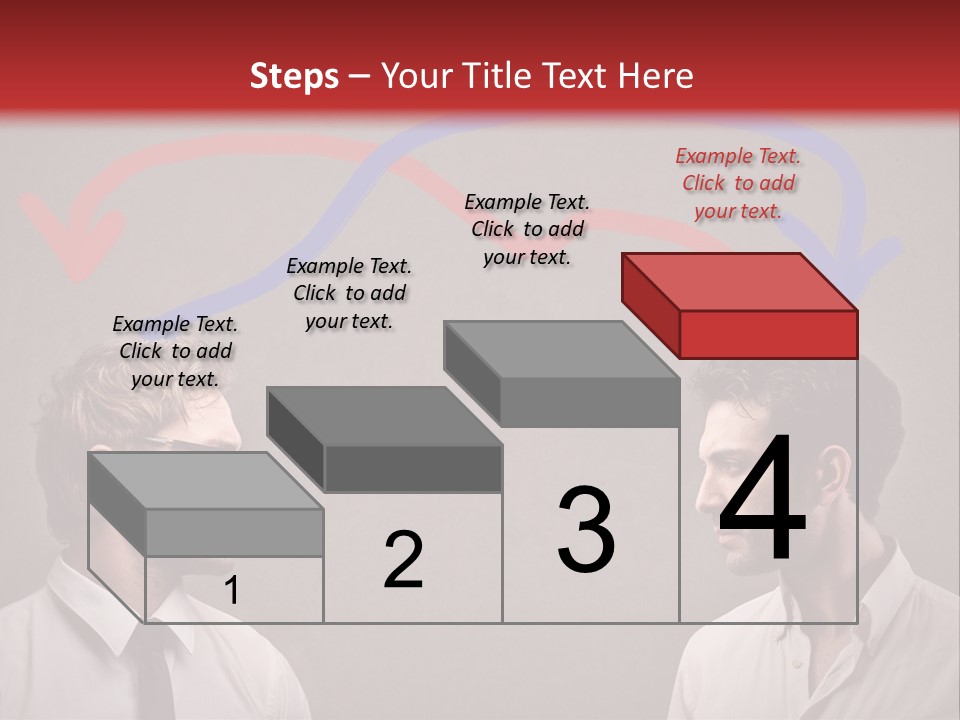 Two Men Facing Each Other With A Red Background PowerPoint Template