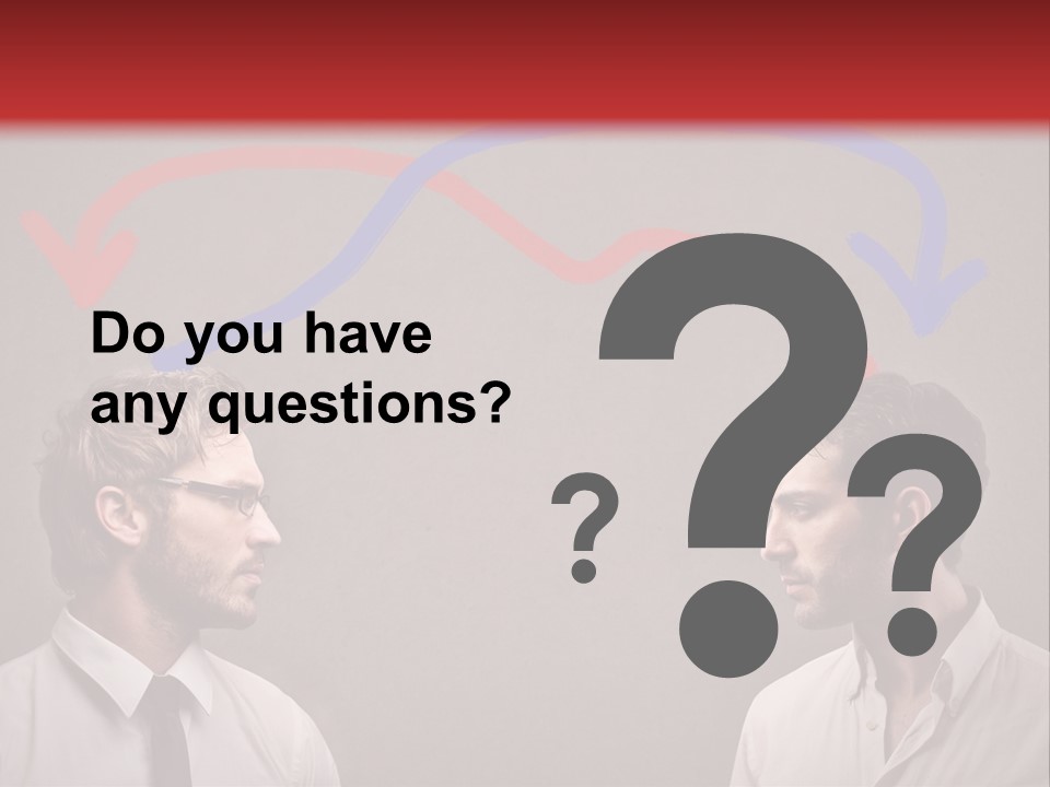 Two Men Facing Each Other With A Red Background PowerPoint Template