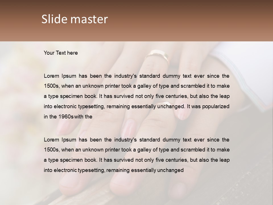 A Couple Holding Hands With Wedding Rings On Them PowerPoint Template