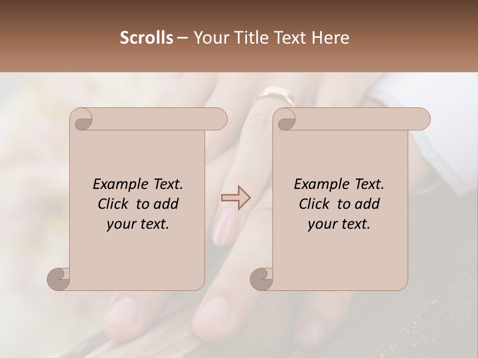A Couple Holding Hands With Wedding Rings On Them PowerPoint Template
