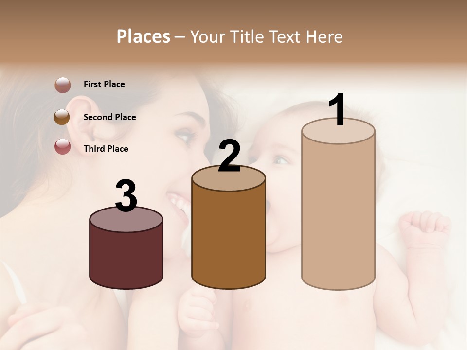 A Woman Laying In Bed Next To A Baby PowerPoint Template