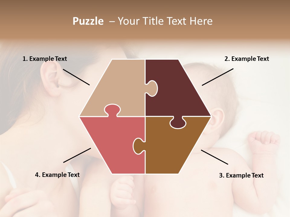 A Woman Laying In Bed Next To A Baby PowerPoint Template