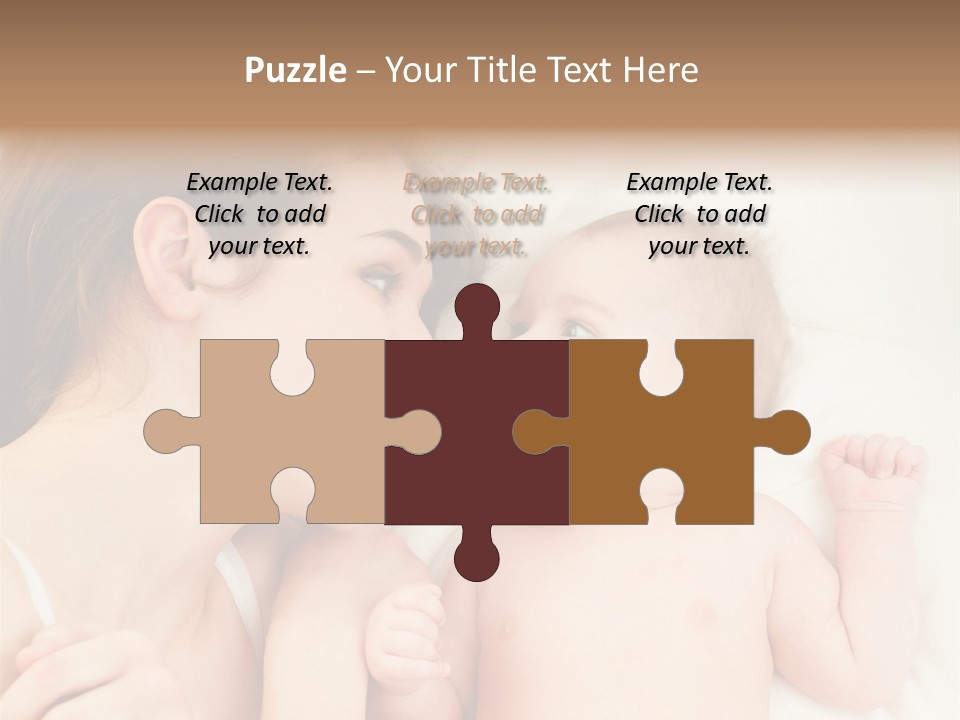 A Woman Laying In Bed Next To A Baby PowerPoint Template