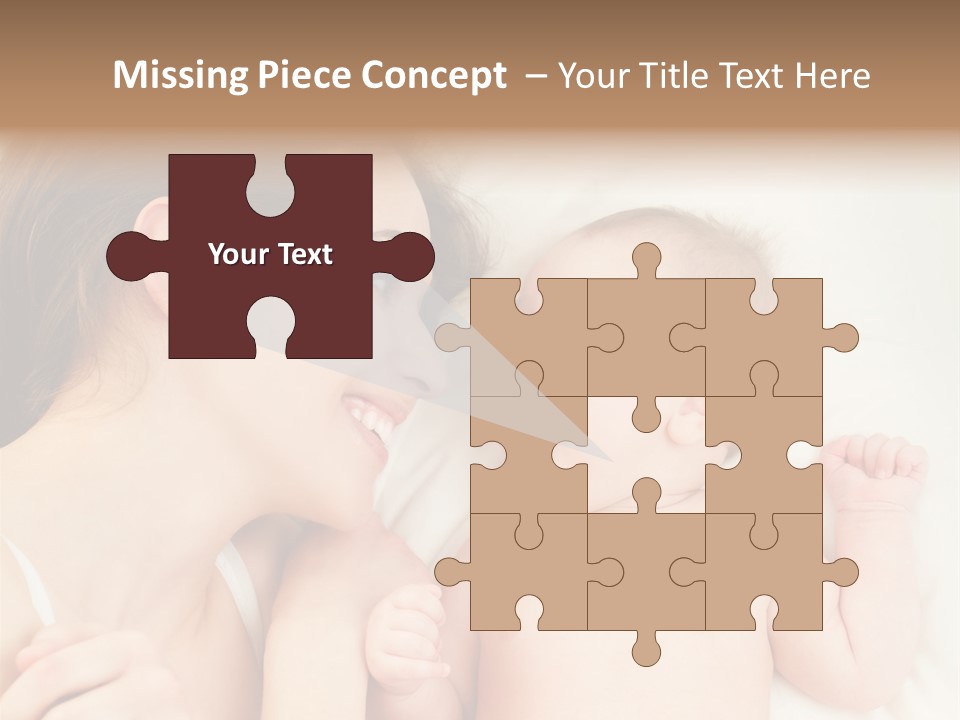 A Woman Laying In Bed Next To A Baby PowerPoint Template