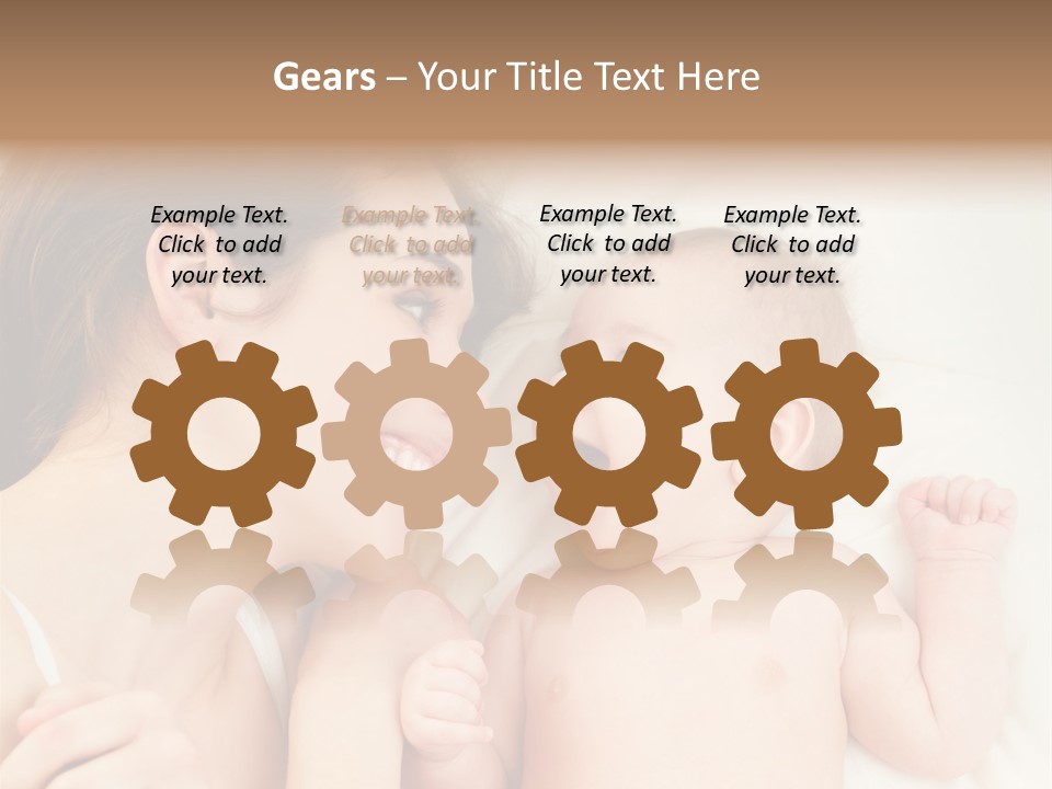 A Woman Laying In Bed Next To A Baby PowerPoint Template