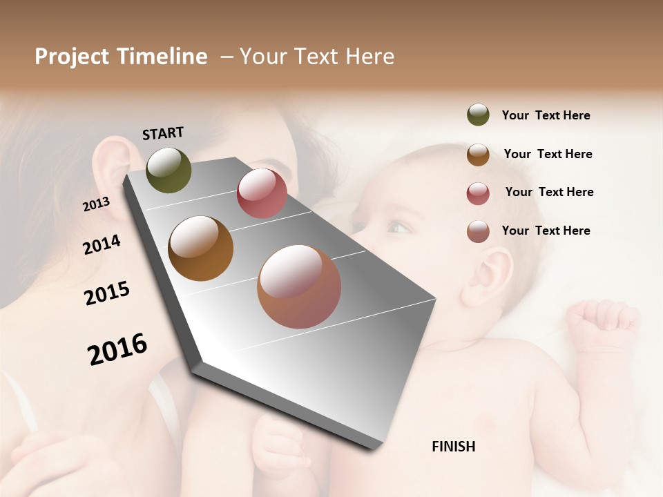 A Woman Laying In Bed Next To A Baby PowerPoint Template