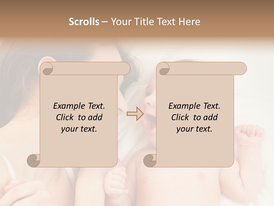 A Woman Laying In Bed Next To A Baby PowerPoint Template