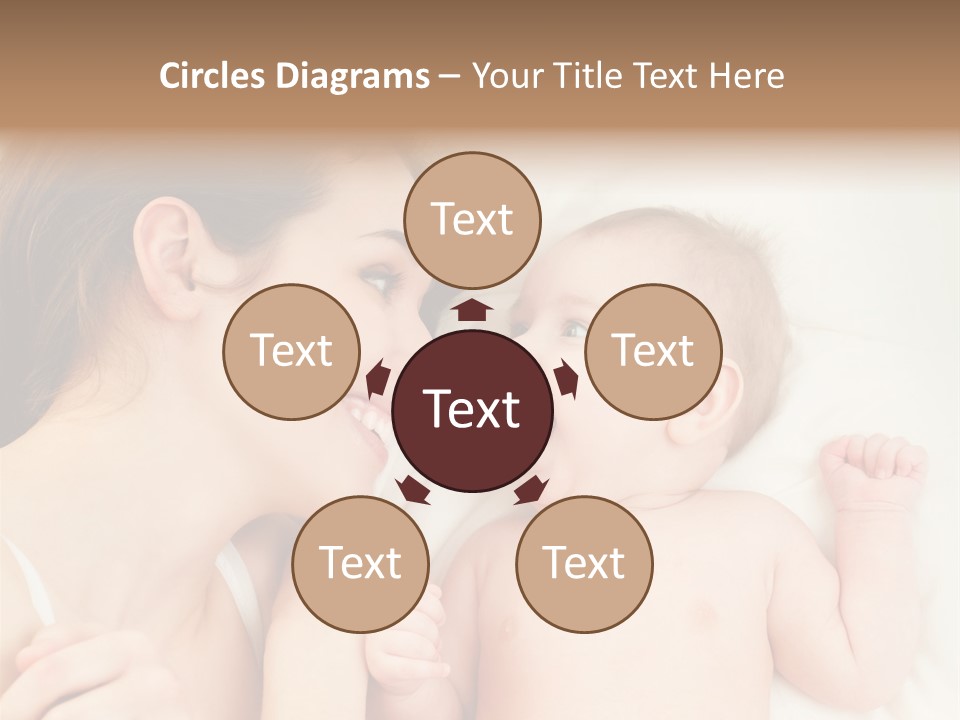 A Woman Laying In Bed Next To A Baby PowerPoint Template