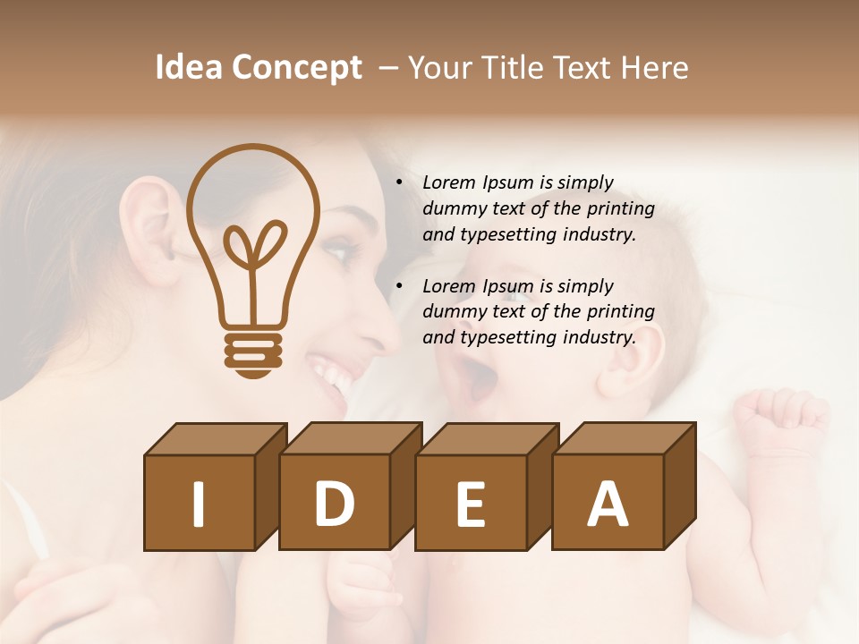 A Woman Laying In Bed Next To A Baby PowerPoint Template