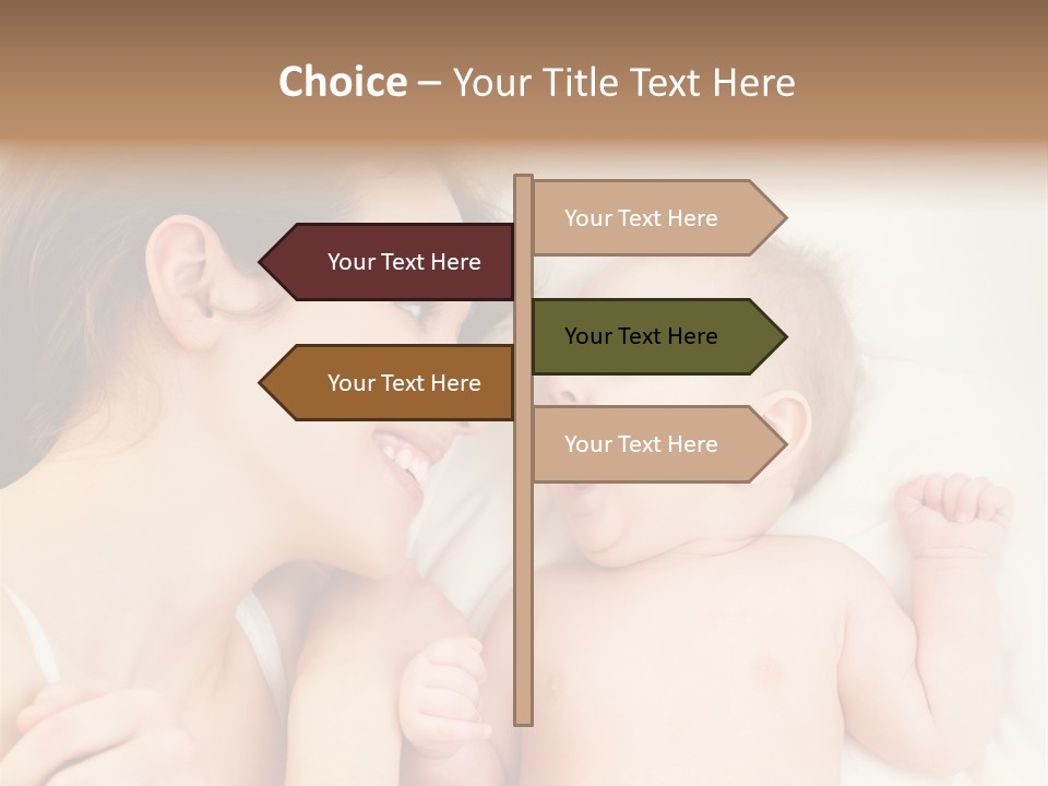 A Woman Laying In Bed Next To A Baby PowerPoint Template