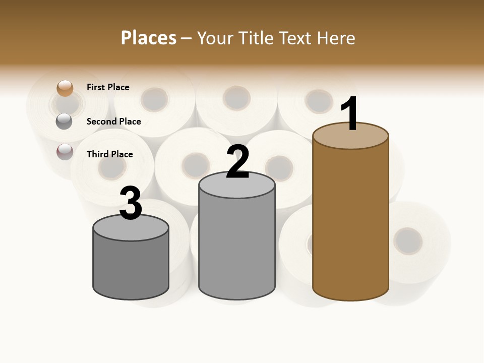 A Group Of Rolls Of Toilet Paper On A White Background PowerPoint Template