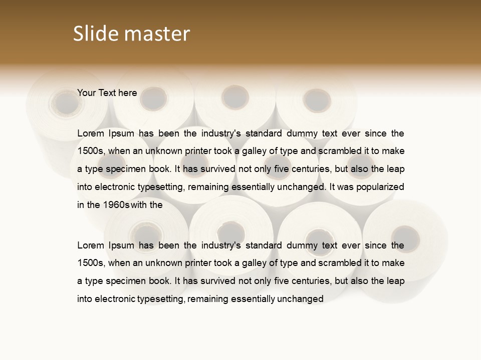 A Group Of Rolls Of Toilet Paper On A White Background PowerPoint Template