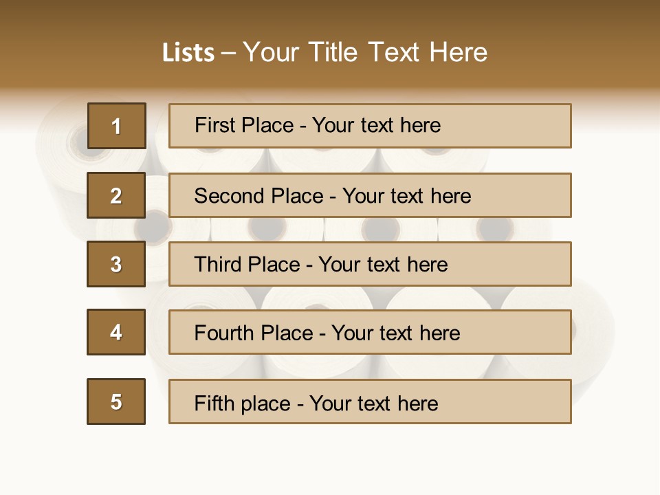 A Group Of Rolls Of Toilet Paper On A White Background PowerPoint Template