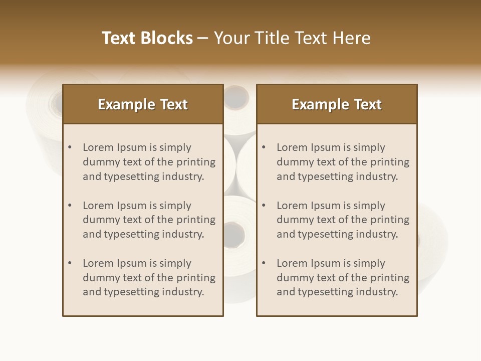A Group Of Rolls Of Toilet Paper On A White Background PowerPoint Template