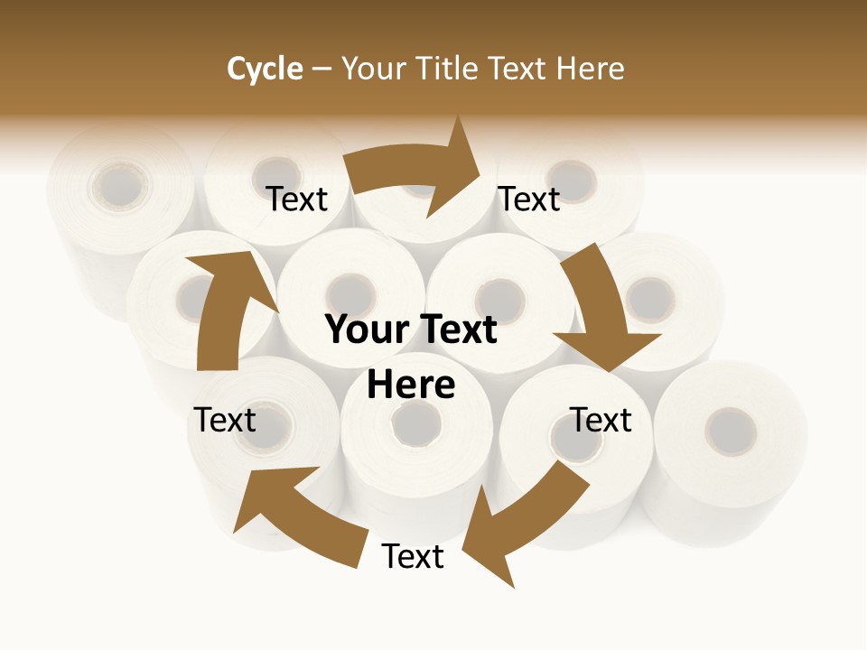 A Group Of Rolls Of Toilet Paper On A White Background PowerPoint Template