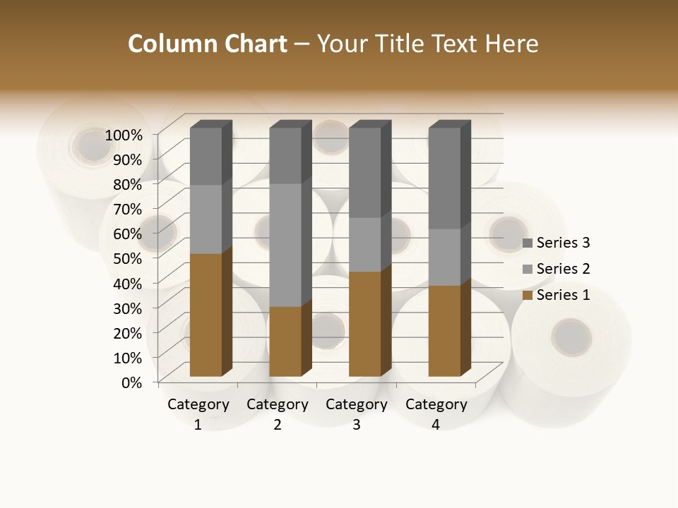 A Group Of Rolls Of Toilet Paper On A White Background PowerPoint Template