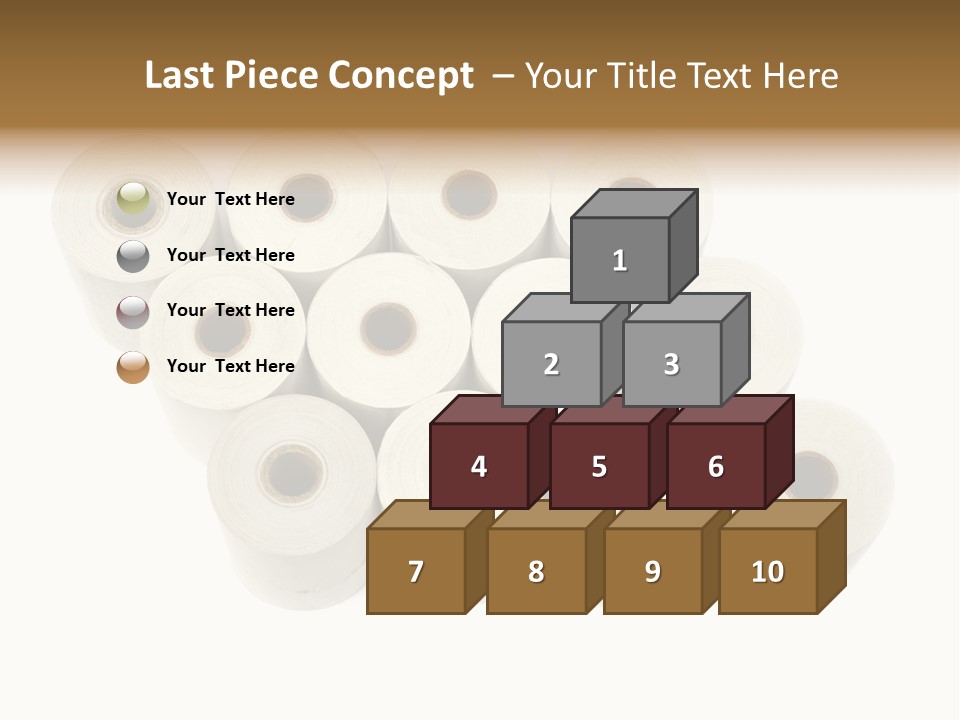 A Group Of Rolls Of Toilet Paper On A White Background PowerPoint Template