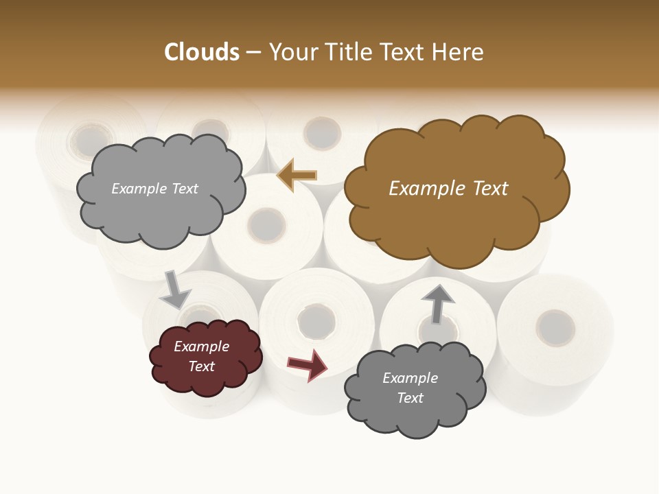 A Group Of Rolls Of Toilet Paper On A White Background PowerPoint Template