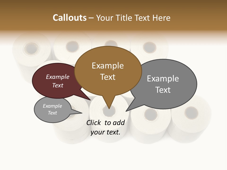 A Group Of Rolls Of Toilet Paper On A White Background PowerPoint Template