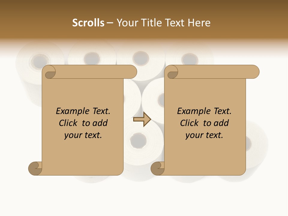 A Group Of Rolls Of Toilet Paper On A White Background PowerPoint Template