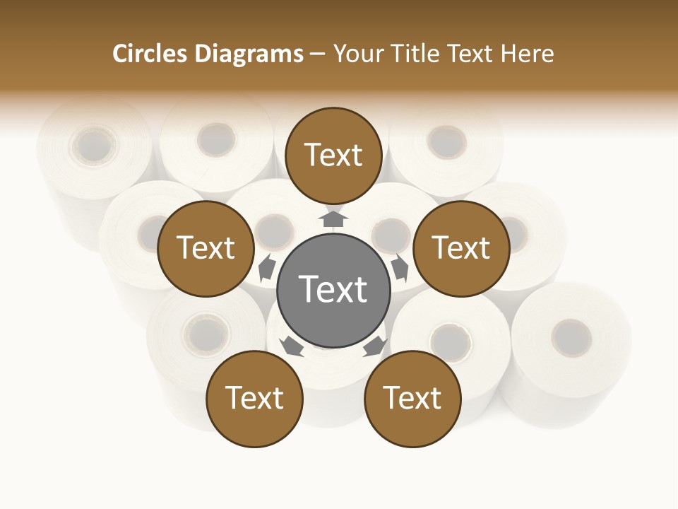 A Group Of Rolls Of Toilet Paper On A White Background PowerPoint Template