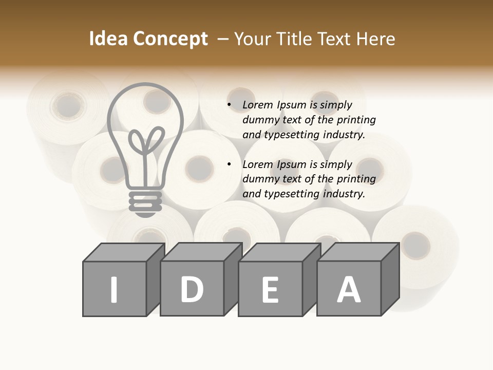 A Group Of Rolls Of Toilet Paper On A White Background PowerPoint Template