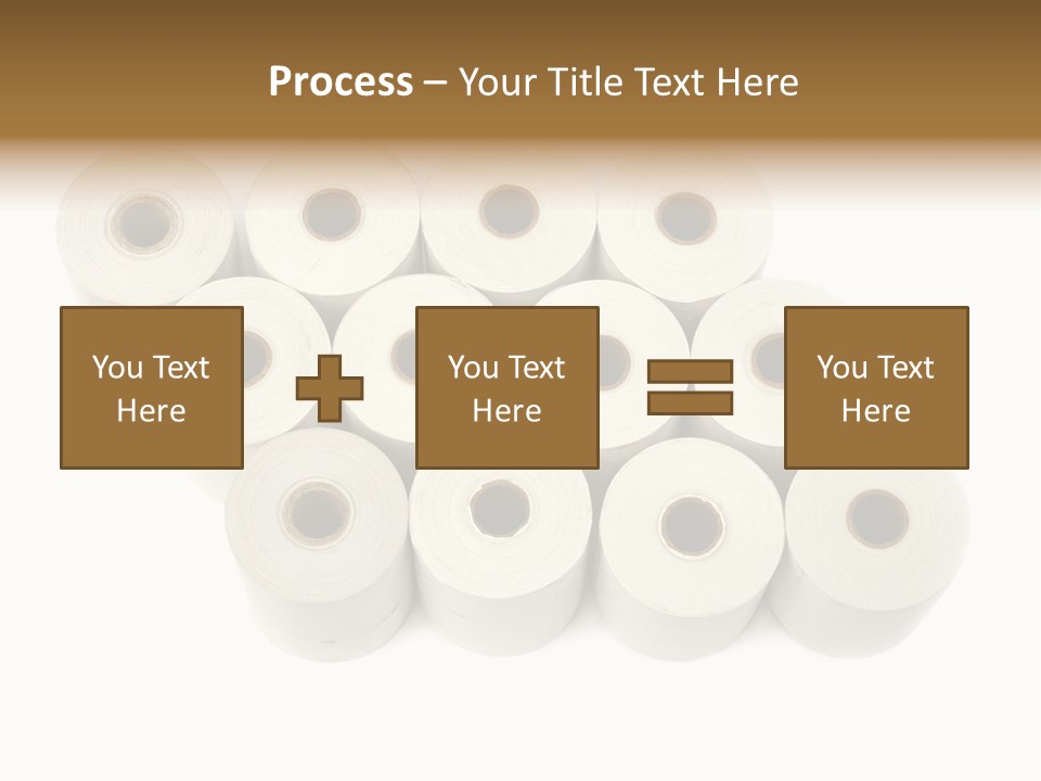 A Group Of Rolls Of Toilet Paper On A White Background PowerPoint Template