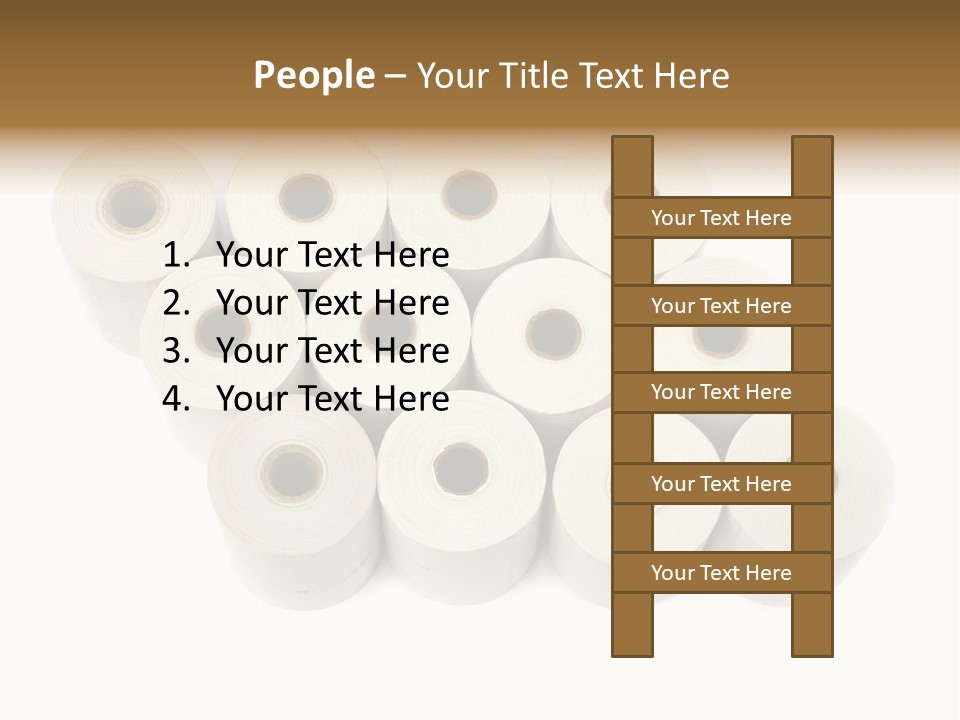 A Group Of Rolls Of Toilet Paper On A White Background PowerPoint Template