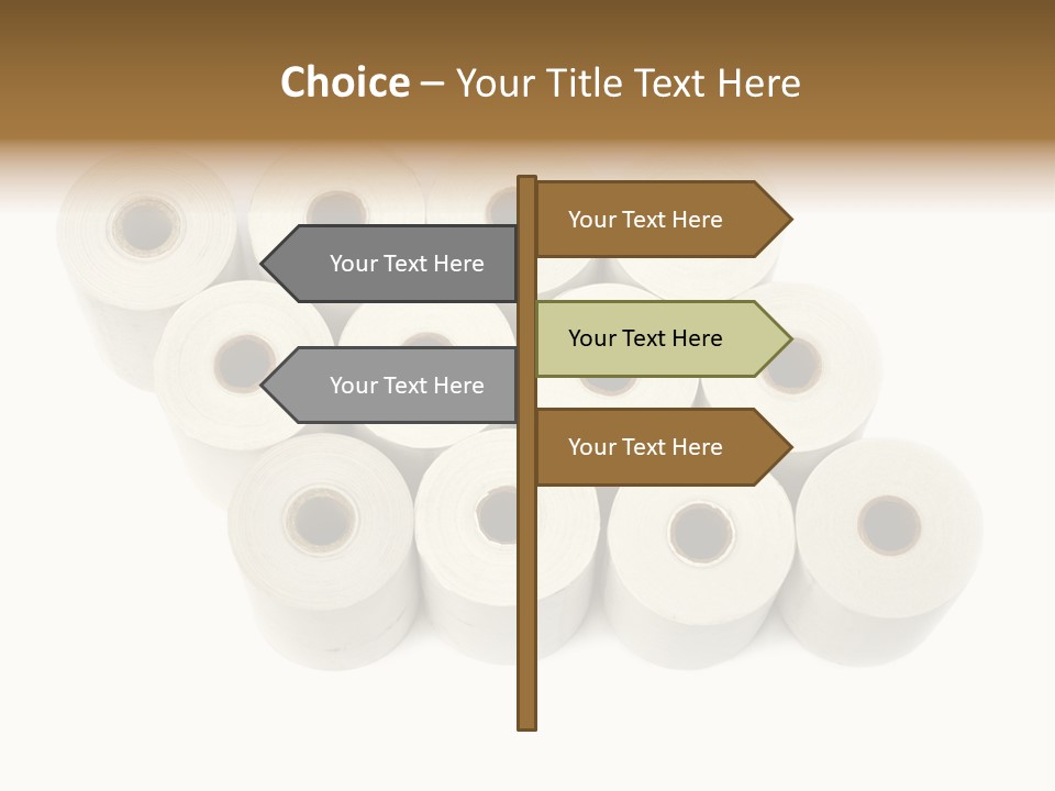 A Group Of Rolls Of Toilet Paper On A White Background PowerPoint Template