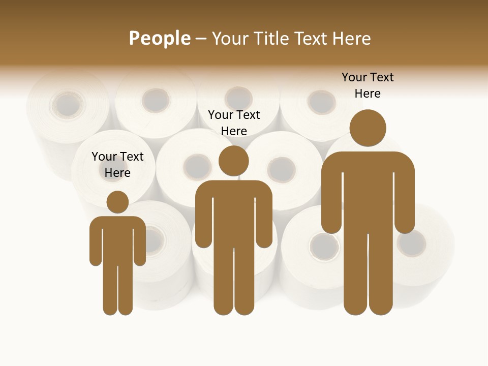 A Group Of Rolls Of Toilet Paper On A White Background PowerPoint Template