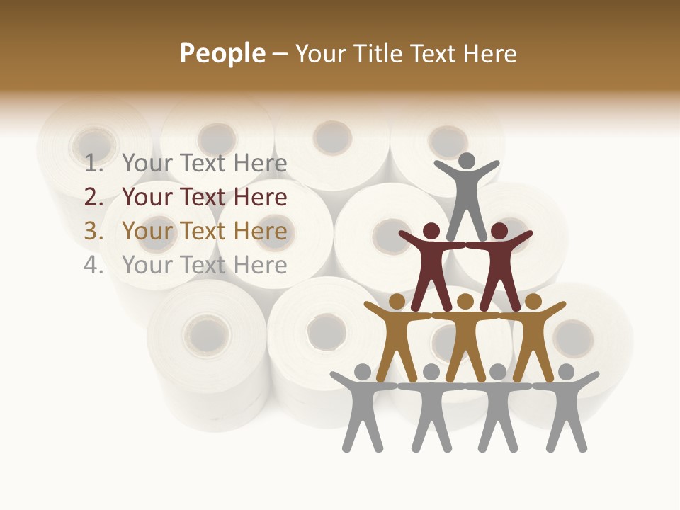 A Group Of Rolls Of Toilet Paper On A White Background PowerPoint Template