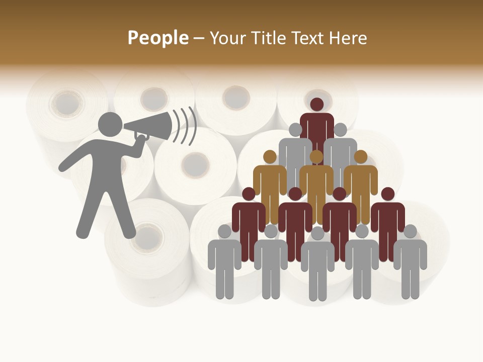 A Group Of Rolls Of Toilet Paper On A White Background PowerPoint Template