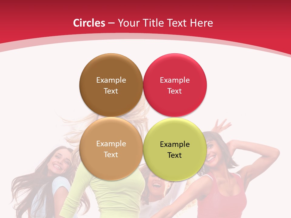 A Group Of Young Women Are Dancing Together PowerPoint Template