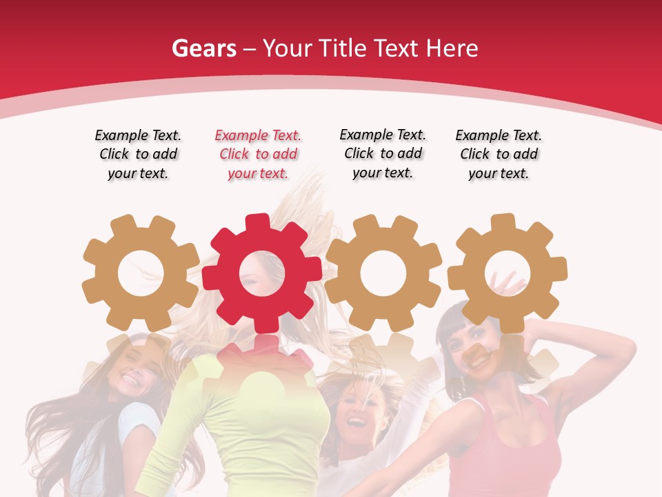 A Group Of Young Women Are Dancing Together PowerPoint Template