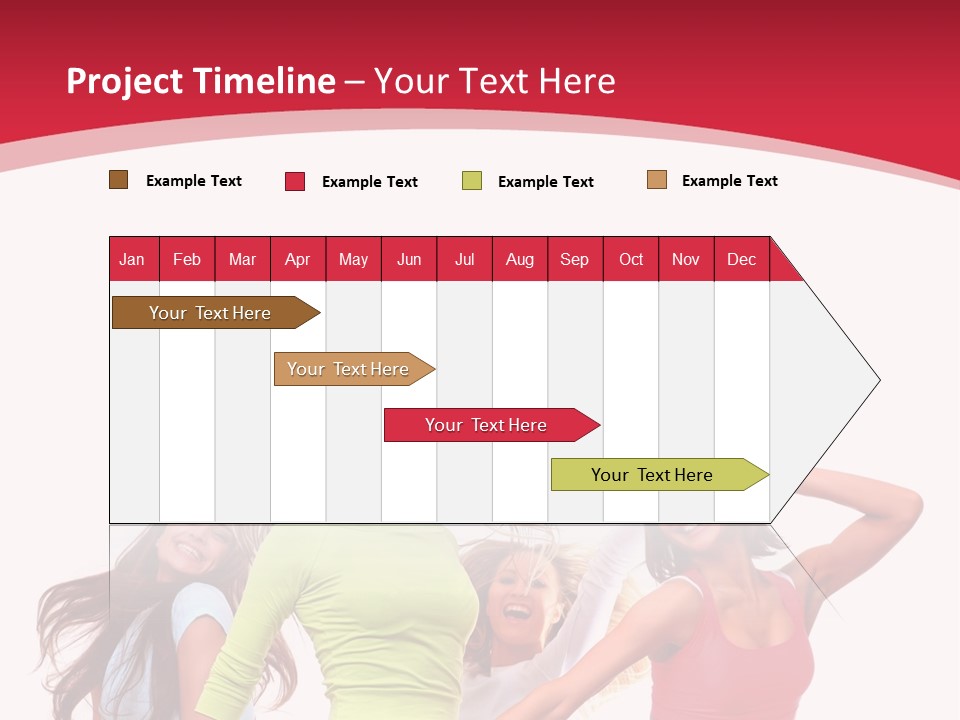 A Group Of Young Women Are Dancing Together PowerPoint Template