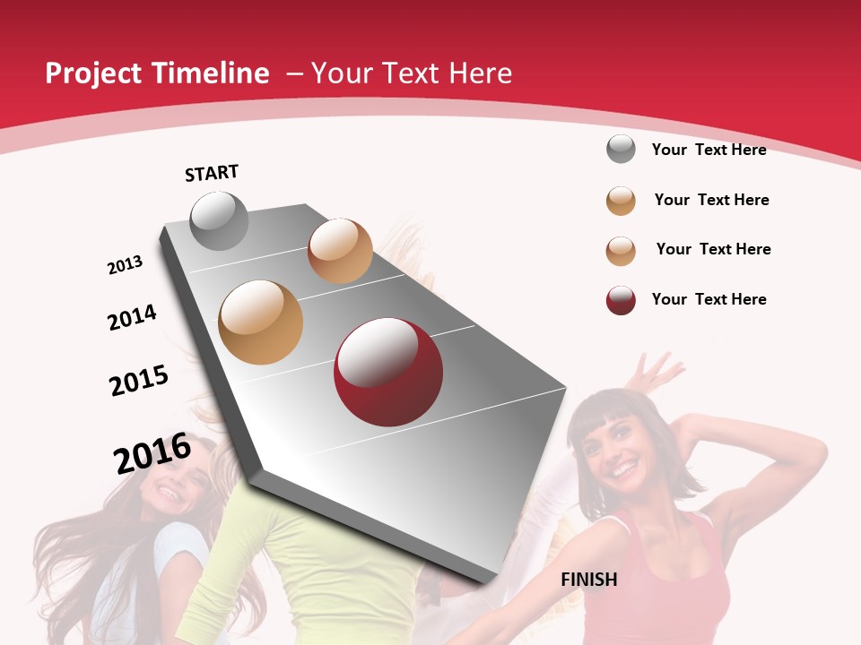 A Group Of Young Women Are Dancing Together PowerPoint Template