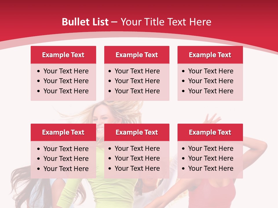 A Group Of Young Women Are Dancing Together PowerPoint Template