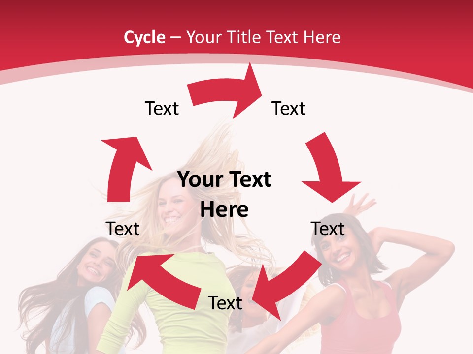 A Group Of Young Women Are Dancing Together PowerPoint Template