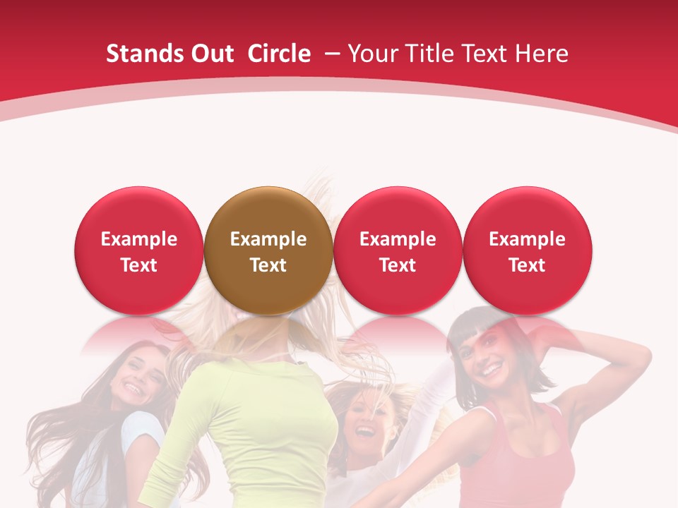 A Group Of Young Women Are Dancing Together PowerPoint Template