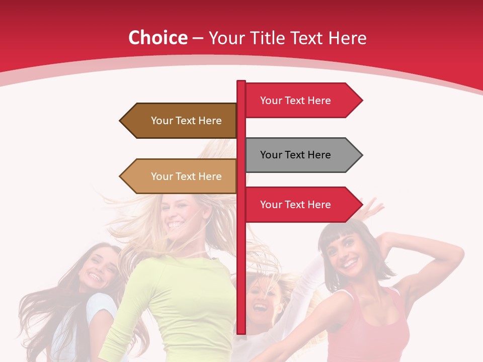 A Group Of Young Women Are Dancing Together PowerPoint Template