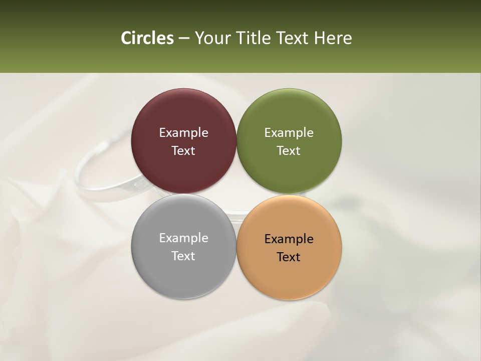 Two Wedding Rings Sitting On Top Of A White Rose PowerPoint Template